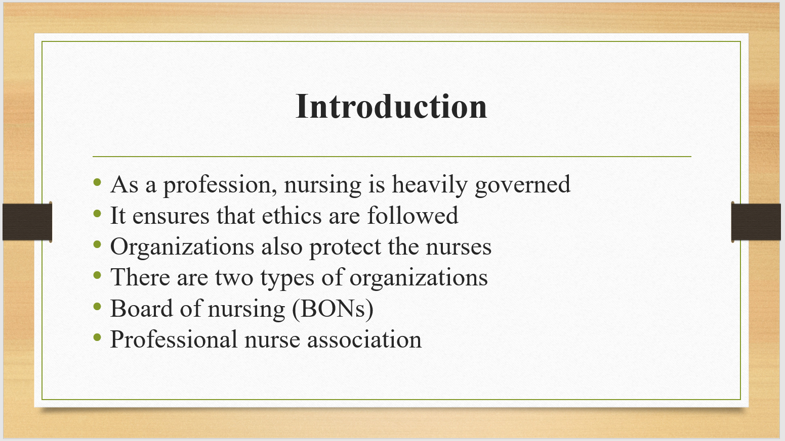 Assignment: Regulation for Nursing Practice Staff Development Meeting